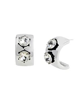 Steve Madden Faux Stone Punk Romance Hoop Earrings