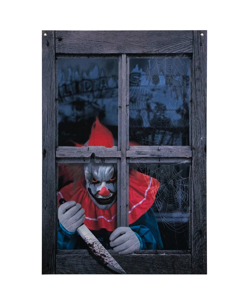 Northlight 47" Creepy Clown Scary Window Halloween Decoration