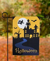 Northlight Haunted House with Flying Witch Halloween Outdoor Garden Flag, 18" x 12.5"