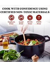 Alva Nori 5 Qt. Oval Enameled Cast Iron Dutch Oven with Lid - Pfas, Pfoa & Ptfe Free - Heavy-Duty Naturally Nonstick Cookware