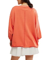 Free People Women's Drop-Shoulder V-Neck Graphic Top
