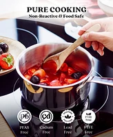 Alva Maestro Stainless Steel Saucepan & Lid (2 Qt./6") Non-Toxic Pfas/Pfoa/Ptfe Free - 18/10 Steel