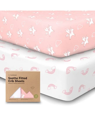 KeaBabies 2pk Soothe Fitted Crib Sheets Neutral, Baby Sheets, Fits Standard Nursery Mattress