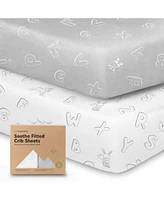 KeaBabies 2pk Soothe Fitted Crib Sheets Neutral, Baby Sheets, Fits Standard Nursery Mattress