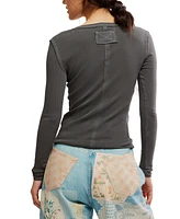 Free People Women's Long-Sleeve Henley Top