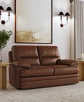 Flexsteel David 70" Pecan Leather Loveseat