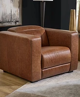 Flexsteel Austin 42" Chestnut Leather Power Recliner with Power Headrest