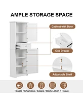 Casainc 67.7"H Tall Bathroom Cabinet with Drawer, Adjustable Shelf, Painted Mdf