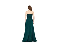 Amri Women's Hand Embellished Strapless Pleated Gown