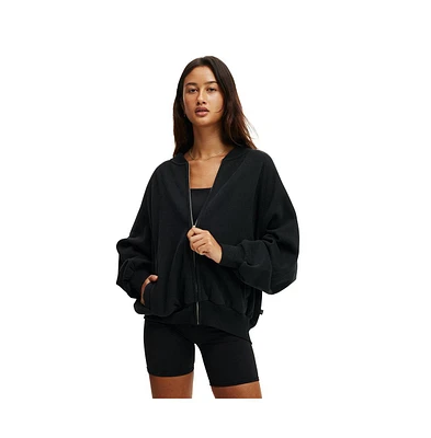 Cotton On Women's Active Plush Zip Through Bomber