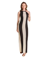 Endless rose Women's Vertical Stripe Fitted Maxi Dress
