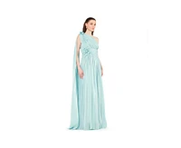 Amri Women's One Shoulder Floral Detail Ruched Gown