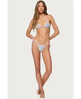 Edikted Women's Patchwork String Bikini Bottom