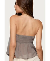 Edikted Women's Lenie Strapless Chiffon Babydoll Top