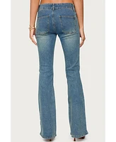 Edikted Women's Mattea Low Rise Flared Jeans