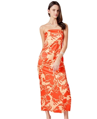endless rose Women's Strapless Print Maxi Dress