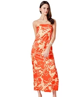 endless rose Women's Strapless Print Maxi Dress