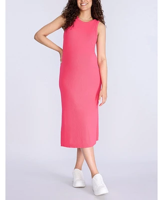 Motherhood Maternity Women's Crew Neck Sleeveless Racerback Midi Dress
