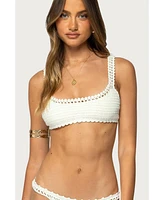 Edikted Women's Enzo Crochet Bralette Bikini Top
