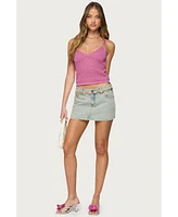 Edikted Women's Frankey Sparkly Textured Knit Tank Top