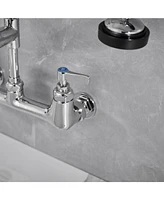 Greenspring Commercial Restaurant Pull Down 2-Handle Wall Mount Pre-Rinse Spray Utility Kitchen Faucet in Polished Chrome