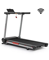 Sunny Health & Fitness Pace 500 Smart Wi-Fi Treadmill with 12-Level Auto Incline, Foldable Design