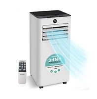 SereneLife Portable Air Conditioner - 8000 Btu (Ashrae) Compact Cooling Unit with Window Mount Kit for Home Use (White)