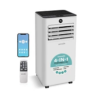 SereneLife Portable Air Conditioner & Heater - 8000 Btu (Ashrae) Compact A/C Unit with Cooling, Heating, and Wi-Fi Function (White)