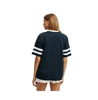 Cotton On Women's Lcn V Neck Oversized Graphic Tee