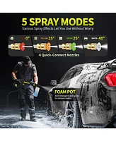Sugift 5000 Psi 3.5 Gpm Cold Water Electric Pressure Washer with 5 Quick-Connect Nozzles and Foam Cannon