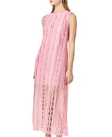 endless rose Women's Lace Tiered Midi Dress