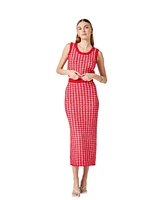 endless rose Women's Check Maxi Skirt
