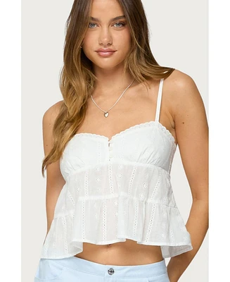 Edikted Women's Tamora Eyelet Babydoll Tank Top