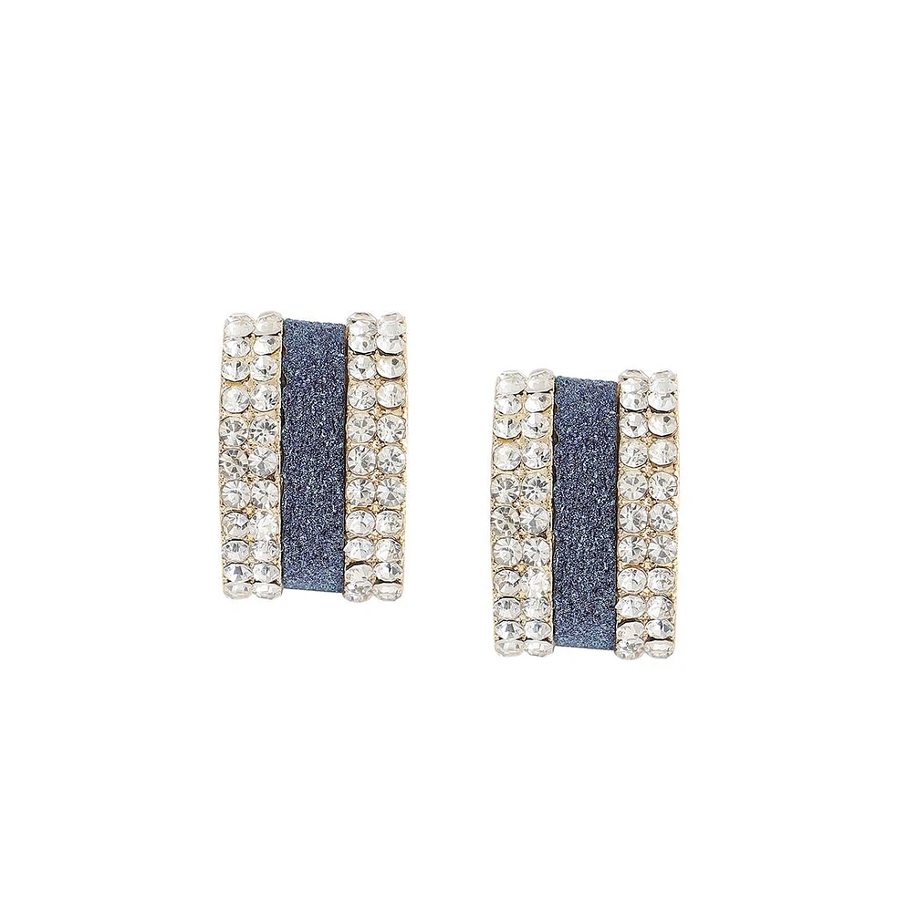 Sohi Women's Multicolour Embellished Racetrack Hoop Earrings