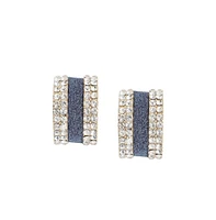 Sohi Women's Multicolour Embellished Racetrack Hoop Earrings