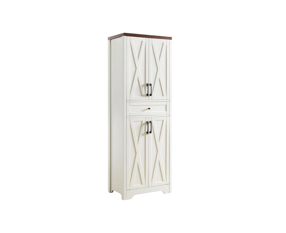 Casainc 68" White Freestanding Tall Kitchen Cabinet