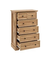 Casainc Tall Bathroom Cabinet Closet Organizers Storage Clothes with 6 Drawers