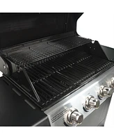 Grill Boss 4-Burner Gas Grill with Side Burner, Cover, Shelves, & Bottle Opener