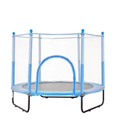 Slickblue Kids Mini Trampoline with Net Indoor Outdoor Toddler Bounce Playset