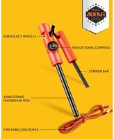 Aofar Fire Starter Af-381 Fire Steel with Paracord and Whistle for Camping, Hiking, Hunting, Backpacking, Boating, Emergency Rescue…