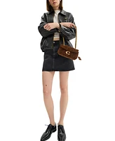 Coach Suede Tabby Shoulder Bag 20 With Quilting