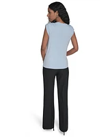 Calvin Klein Women's Crewneck Ruched-Sleeve Top