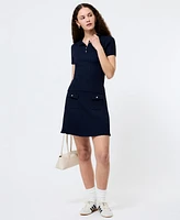 French Connection Women's Ribbed Knit Polo Shirt