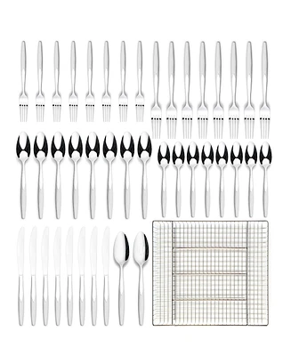 Ornative Anona 42-Pc. Flatware Set with Wire Caddy, Service for 8