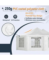 Mondawe 29x21ft White Waterproof Party Tent - Uv Protection Outdoor Wedding Gazebo