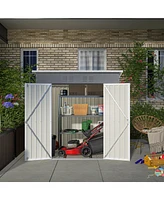 Mondawe 6'x4' Galvanized Steel Outdoor Storage Shed with Lockable Door
