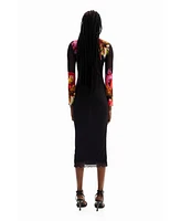 Desigual Women's M. Christian Lacroix floral tulle dress