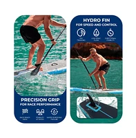 Free-Flow Stand-Up Paddle-Board - Woven Drop-Stitch and Double Layer Side Inflatable Sup with Double-Action Hand Pump (Black)