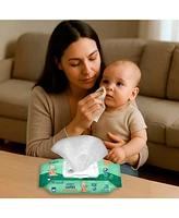 Pursonic Baby Wipes Aloe Vera & Shea Butter Infused | 99% Water-Based | Resealable Pack for Sensitive Skin