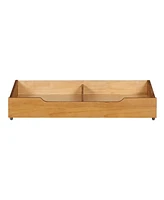 Musehomeinc BD1001T Solid Wood Underbed Storage Trundle Organizer, Queen/King